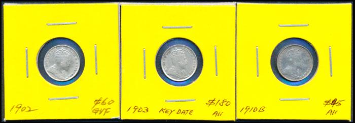 3 Straits Settlements KEVII 5c 1902-10 (1 of 1)