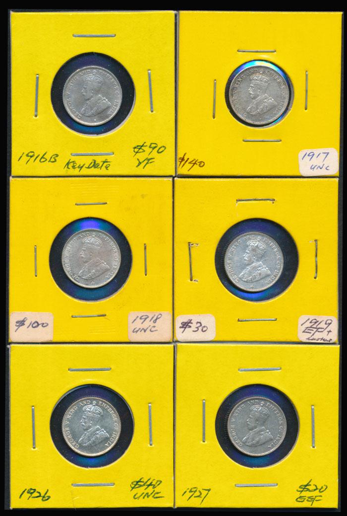 6 Straits Settlements KGV 10c  1916-27 (1 of 1)