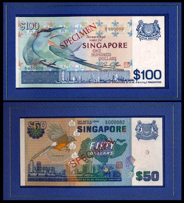 6 Singapore $1-$100 1976-79 bird specimens (1 of 1)