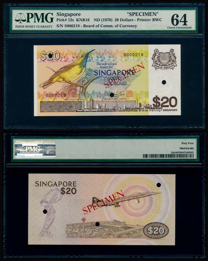 Singapore $20 1979 bird specimen PMG (1 of 1)