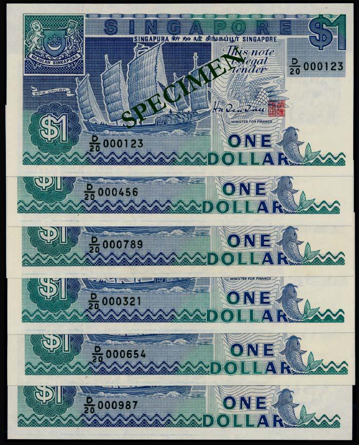 Singapore 6x$1 ship HTT (1 of 1)