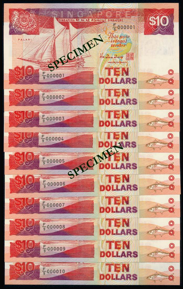 Singapore $10 1988 ship F/9 000001-10 (1 of 1)