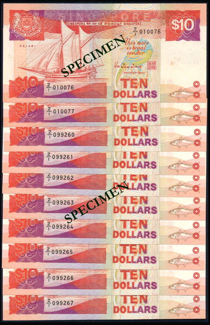 Singapore 10x$10 1988 ship replacement (1 of 1)