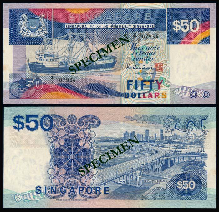 Singapore $50 1987 ship replacement (1 of 1)