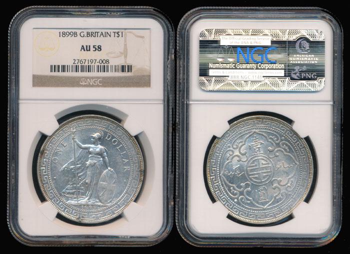 British Trade Dollars 1899B NGC AU58 (1 of 1)