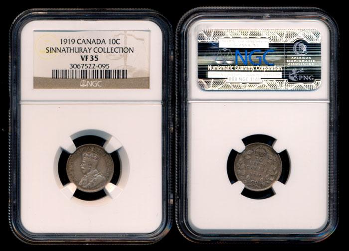 Canada KGV 10c 1919 NGC VF35 (1 of 1)