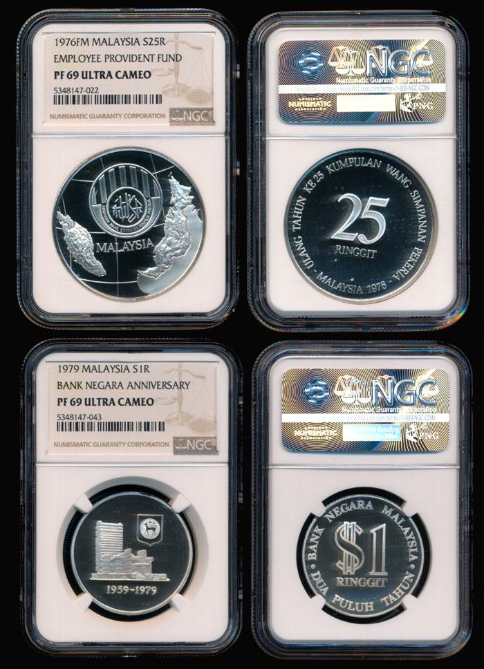 2 Malaysia 1-25 Ringgit 1976-79 proofs (1 of 1)