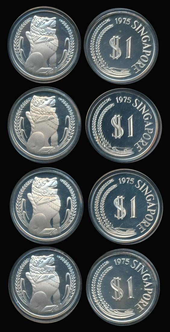 Singapore 4x$1 1975 proofs (1 of 1)