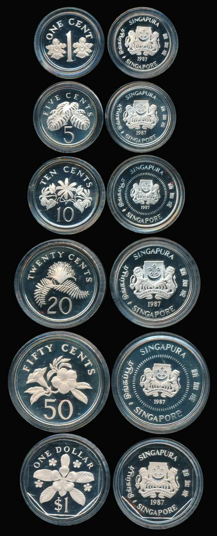 Singapore 1c-$1 1987 Proof Coin Set (1 of 1)