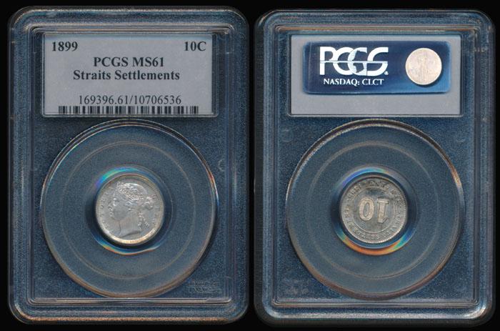 Straits Settlements QV 10c 1899 PCGS MS61 (1 of 1)