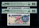 Singapore 2x$1 1970 GKS PMG Choice UNC64EPQ