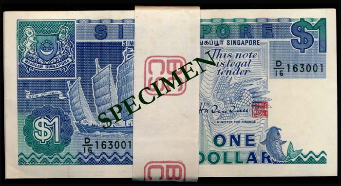 Singapore 100x$1 1987 ship HTT (1 of 1)