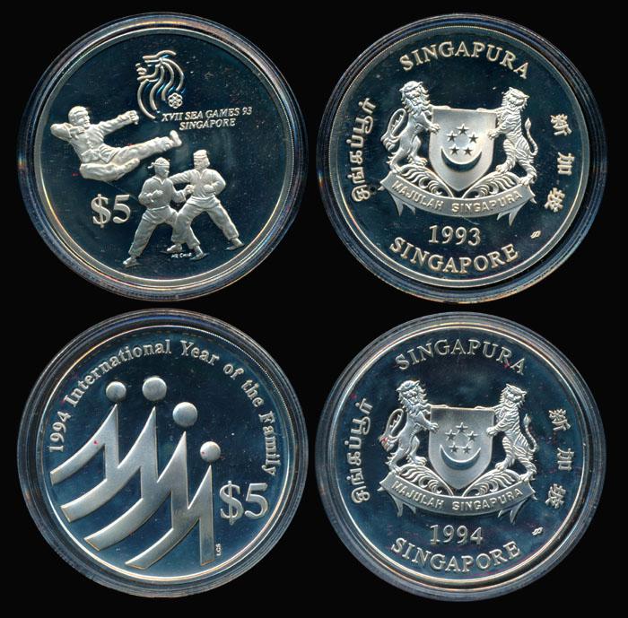 Singapore 2x$5 1993-94 proofs (1 of 1)