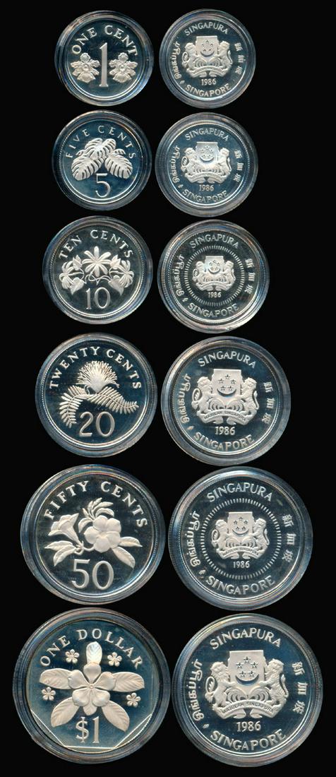 Singapore 1c-$1 1986 Proof Set (1 of 1)