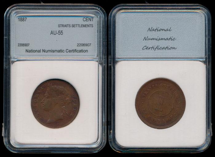 Straits Settlements QV 1c 1887 NNC (1 of 1)
