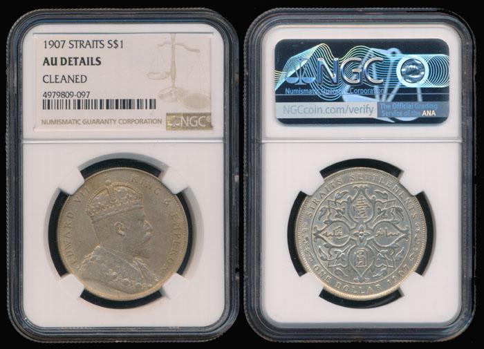 Straits Settlements KEVII $1 1907 NGC (1 of 1)