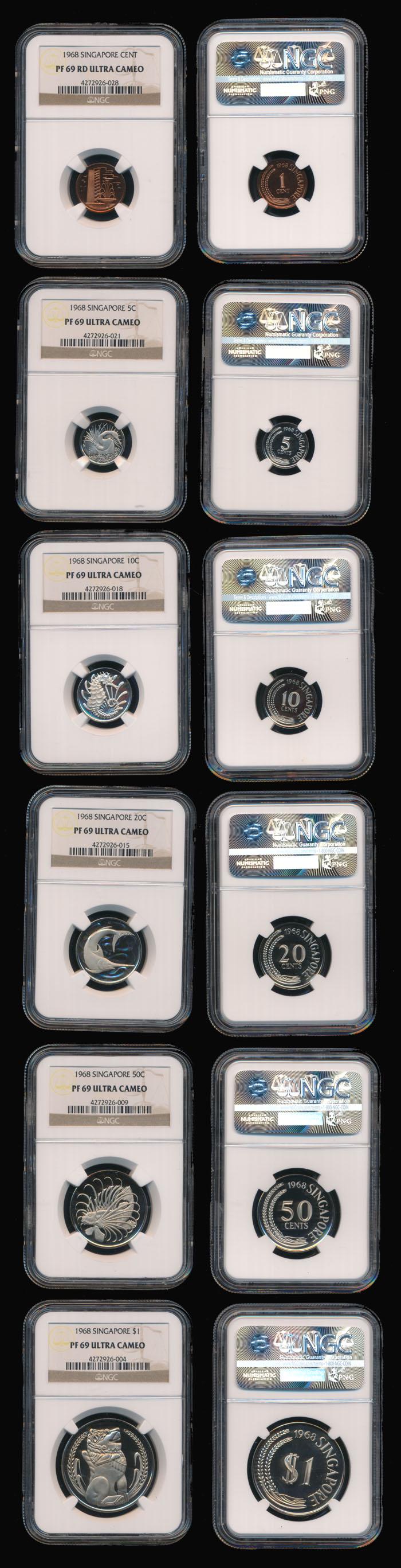 6 Singapore 1c-$1 1968 proofs NGC (1 of 1)