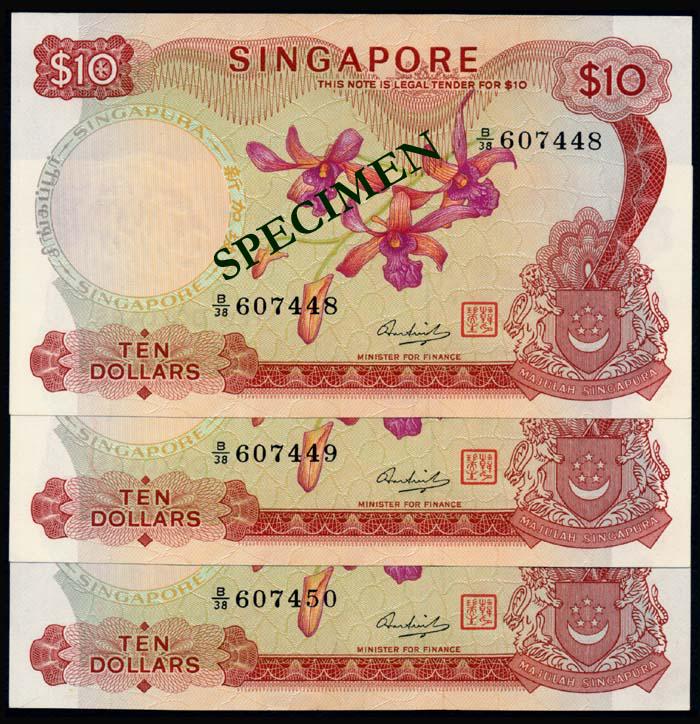 Singapore 3x$10 1973 HSS w/seal (1 of 1)