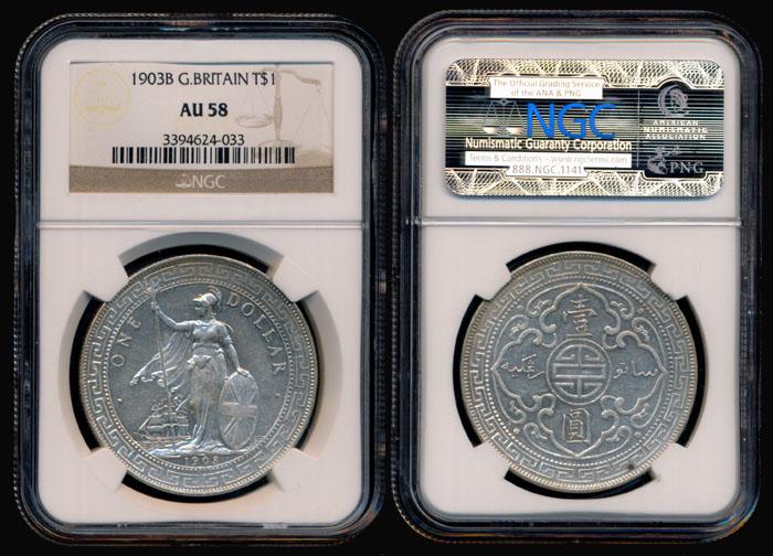 British Trade Dollars 1903B NGC AU58 (1 of 1)