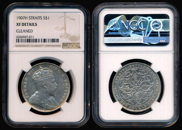 Straits Settlements KEVII $1 1907H NGC (1 of 1)