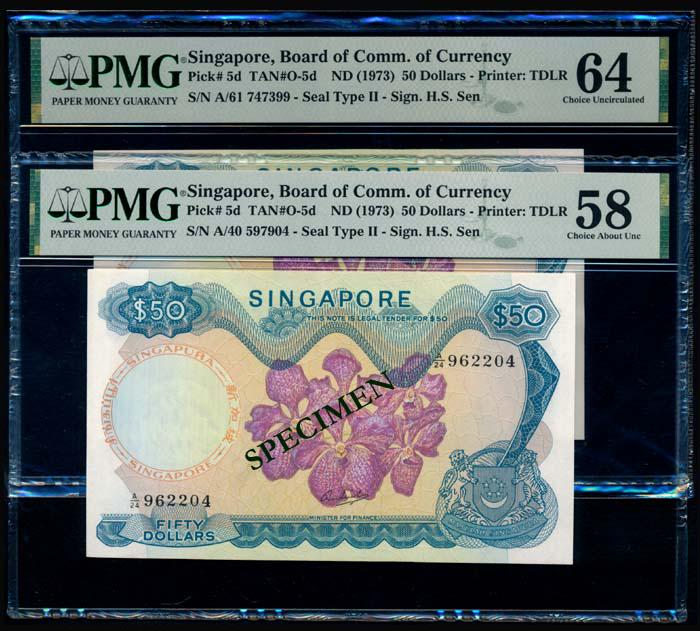 Singapore 2x$50 1972-73 (1 of 1)