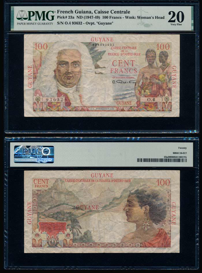 French Guiana 100 Francs 1947-49 PMG (1 of 1)