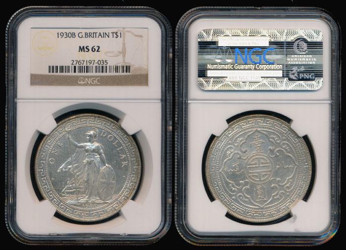 British Trade Dollars 1930B NGC MS62 (1 of 1)