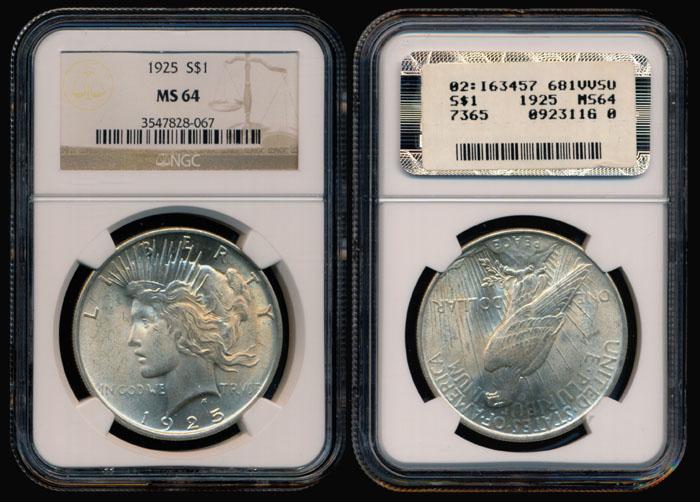 United States Peace Dollar 1925 NGC MS64 (1 of 1)