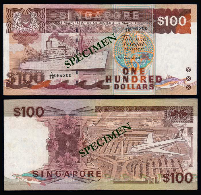 Singapore $100 1995 ship HTT (1 of 1)