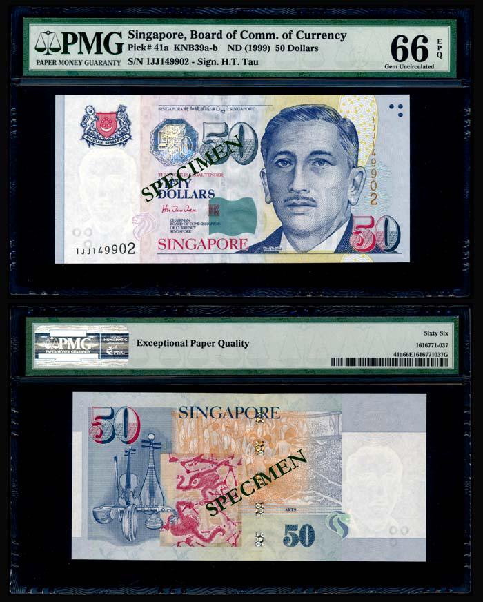 Singapore $50 1999 HTT replacement PMG (1 of 1)