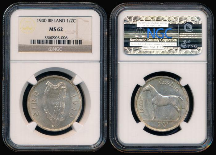 Ireland 1/2 Crown 1940 NGC (1 of 1)