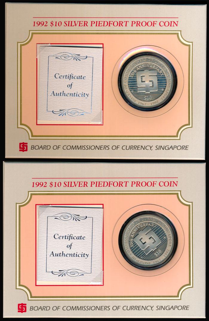 2 sets Singapore $10 1992 proof etc (1 of 1)