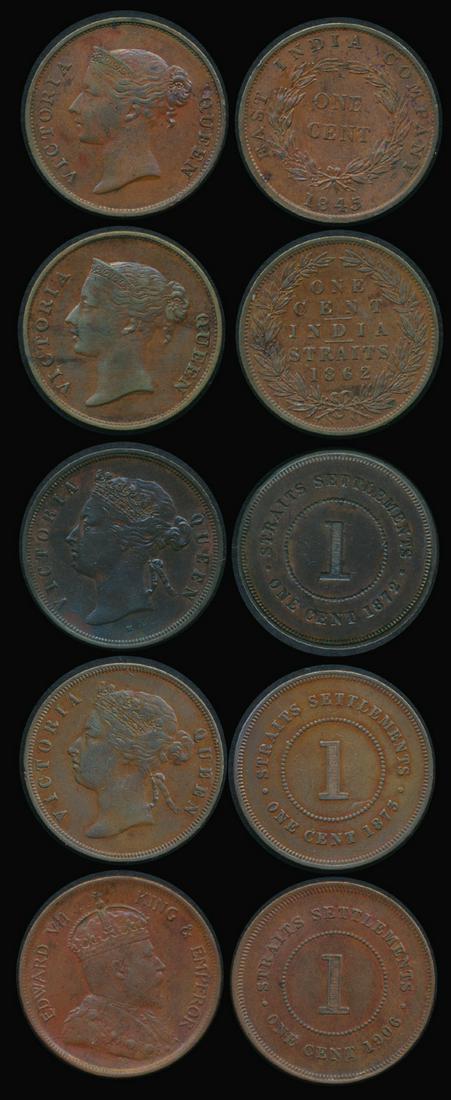 Straits Settlements 5x1c 1845-1906 (1 of 1)