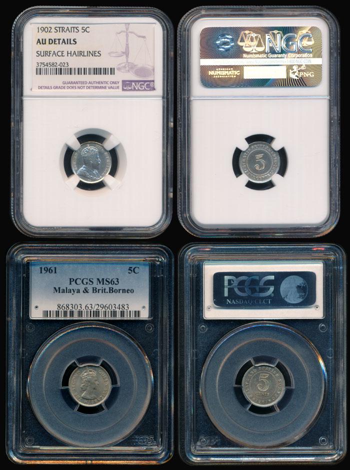 2 Straits Settlements 5c 1902-61 (1 of 1)