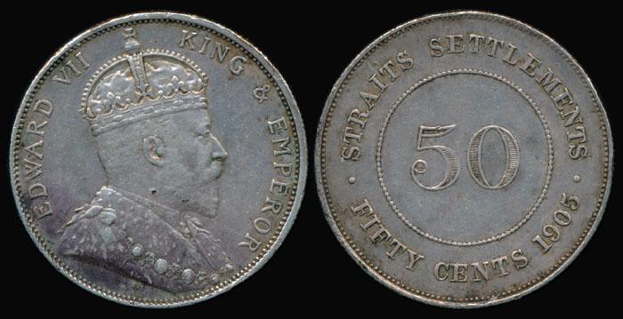 Straits Settlements KEVII 50c 1905 (1 of 1)