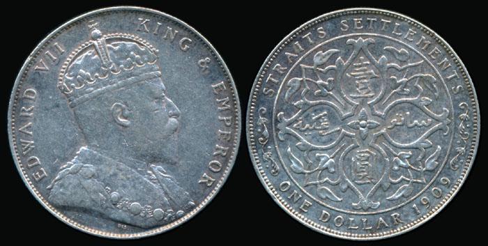 Straits Settlements KEVII $1 1909 (1 of 1)