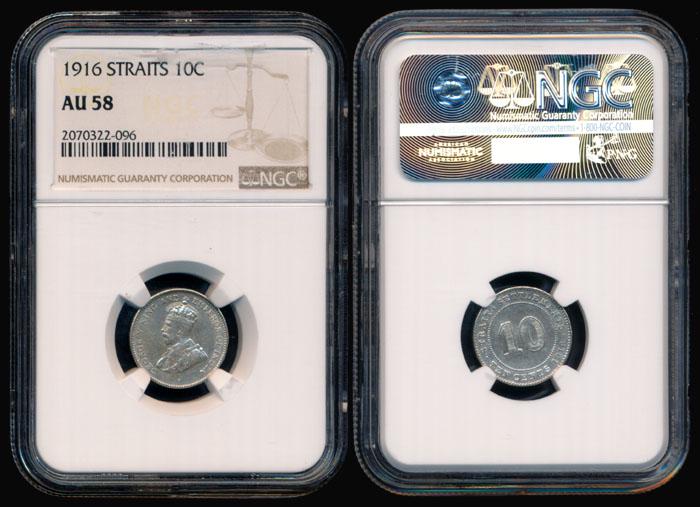 Straits Settlements KGV 10c 1916 NGC (1 of 1)