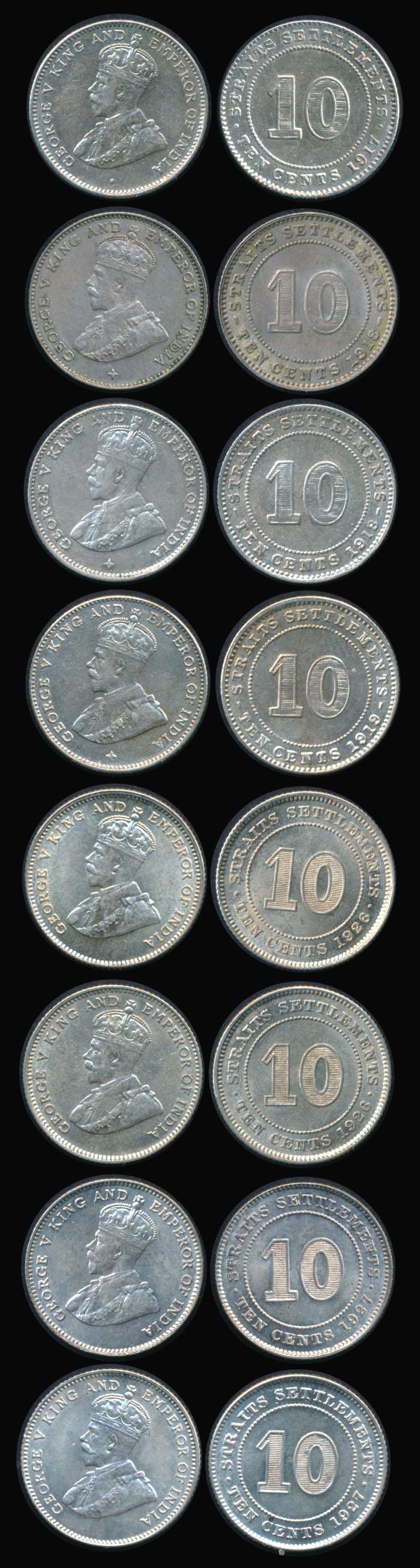 8 Straits Settlements KGV 10c 1917-27 (1 of 1)
