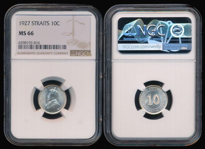 Straits Settlements KGV 10c 1927 NGC (1 of 1)