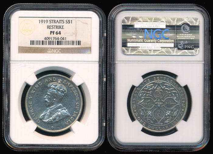 Straits Settlements KGV $1 1919 proof restr (1 of 1)
