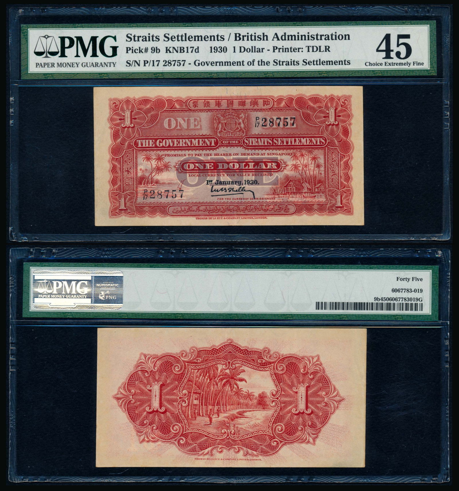 Straits Settlements $1 1930 PMG (1 of 1)