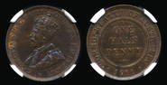 Australia KGV 1/2 Penny 1911(L) NGC