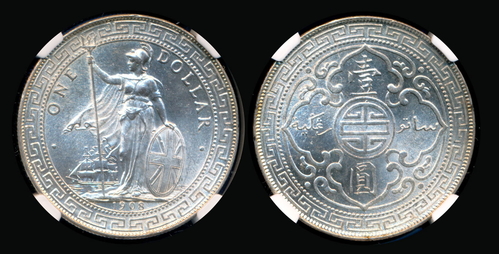 British Trade Dollars 1908B NGC (1 of 1)