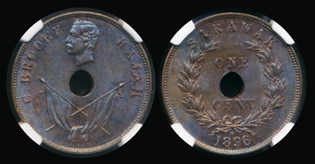 Sarawak C Brooke 1c 1896H NGC (1 of 1)