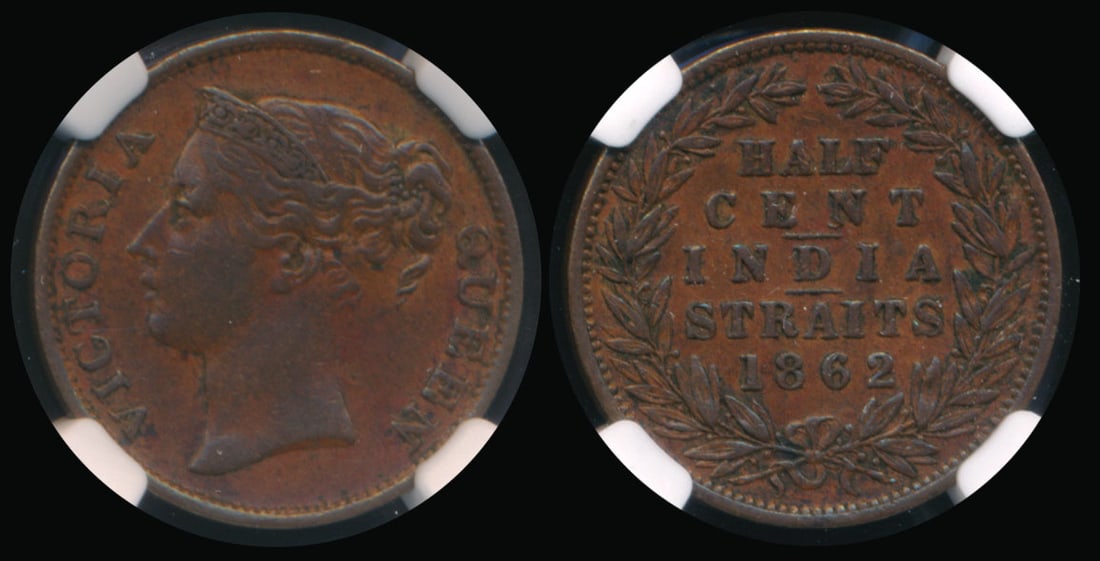 Straits Settlements 1/2c 1862 NGC (1 of 1)
