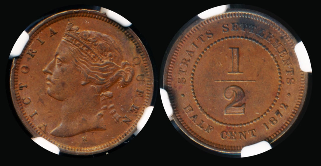 Straits Settlements QV 1/2c 1872H NGC (1 of 1)