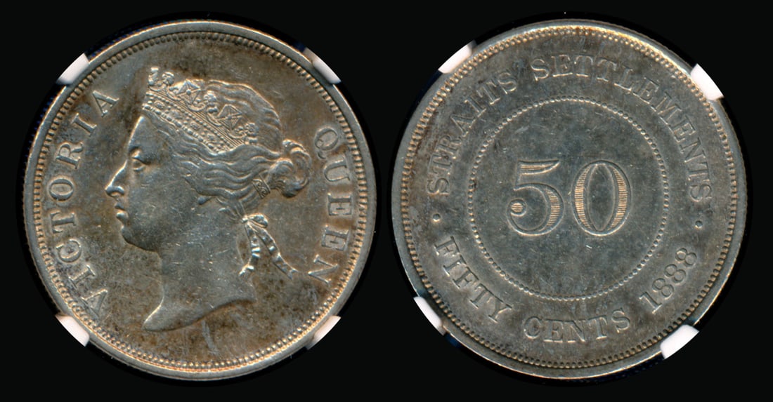 Straits Settlements QV 50c 1888 NGC (1 of 1)