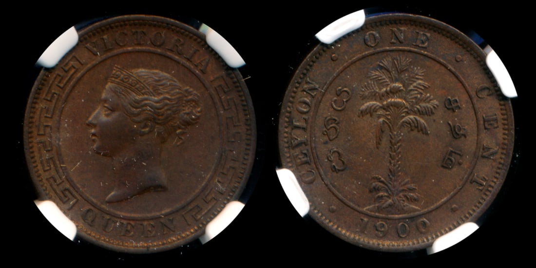 Ceylon QV 1c 1900 NGC MS62BN (1 of 1)