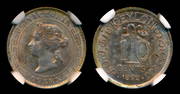 Ceylon QV 10c 1892 NGC MS64