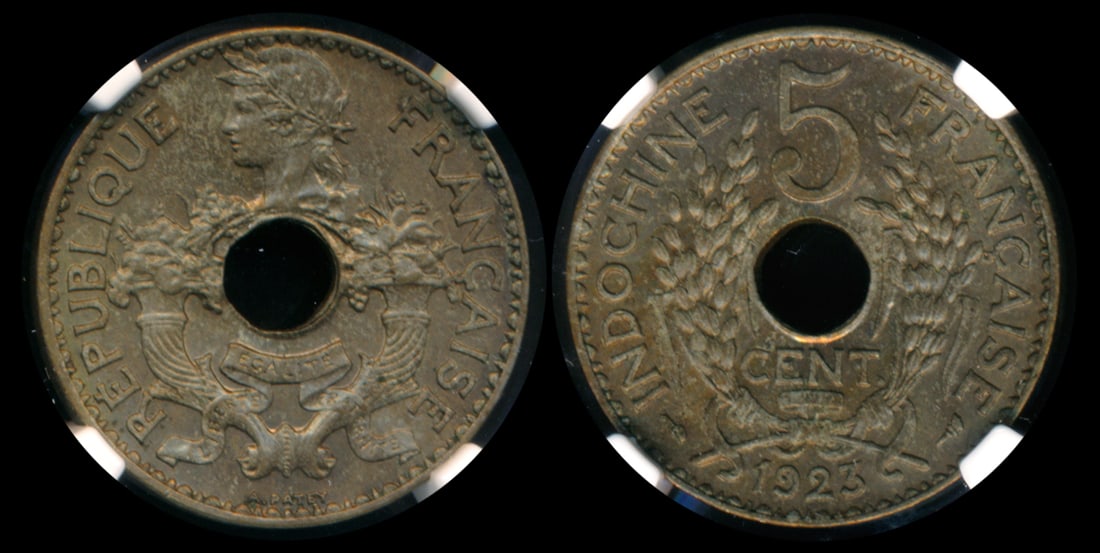 French Indo-China 5c 1923(a) NGC MS63 (1 of 1)